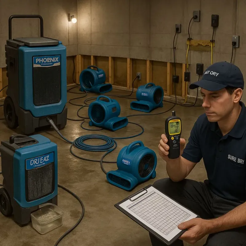 Structural Drying and Dehumidification process in Ballville, OH